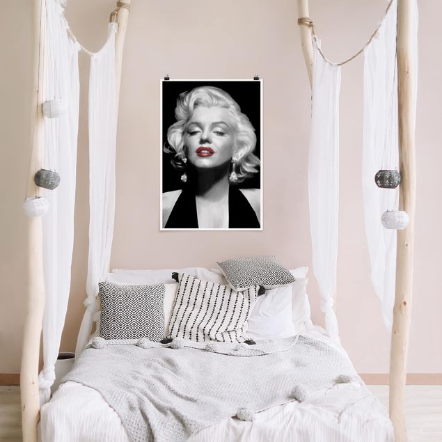 Láminas vintage Marilyn With Red Lips