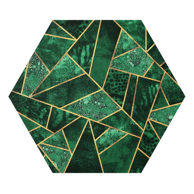 Cuadro verde Dark Emerald With Gold