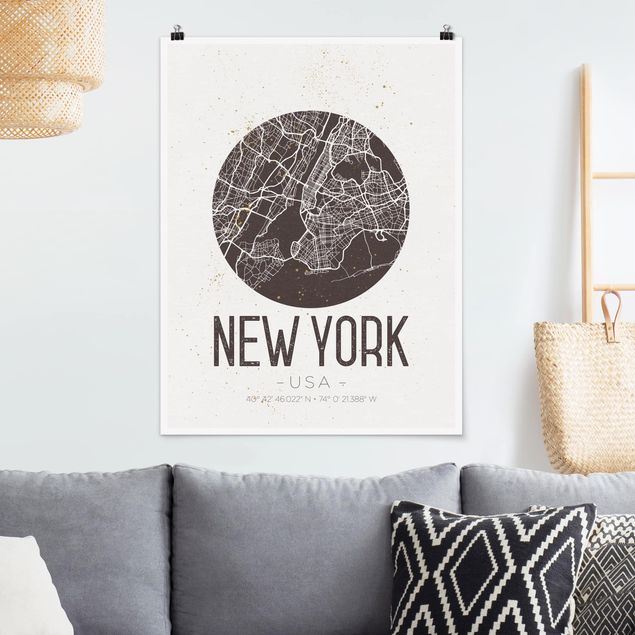 Decoración cocina New York City Map - Retro
