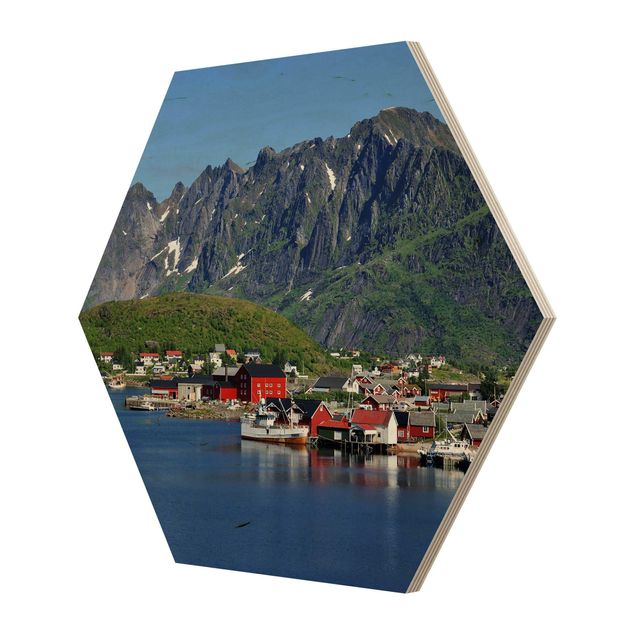Hexagon Bild Holz - Finnmark
