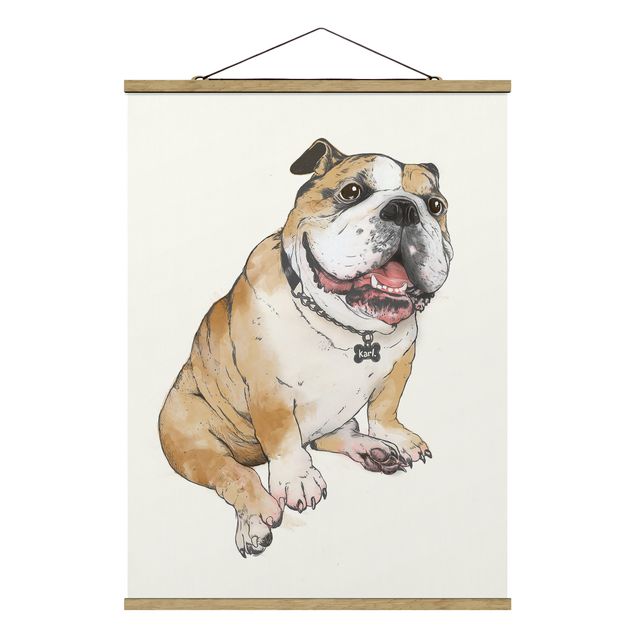 Cuadros modernos Illustration Dog Bulldog Painting