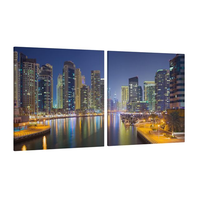 Cuadros ciudades Dubai Night Skyline