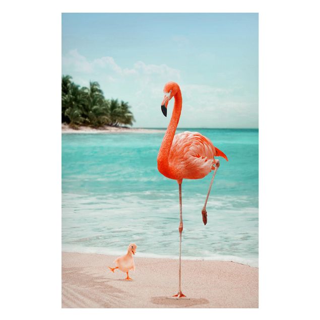 Decoración en la cocina Beach With Flamingo