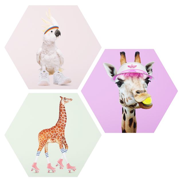 Cuadros famosos Giraffes And Kakadu Sport Set I