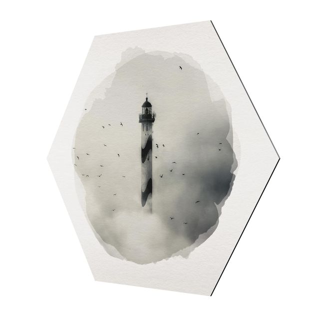 Cuadros modernos WaterColours - Lighthouse In The Fog