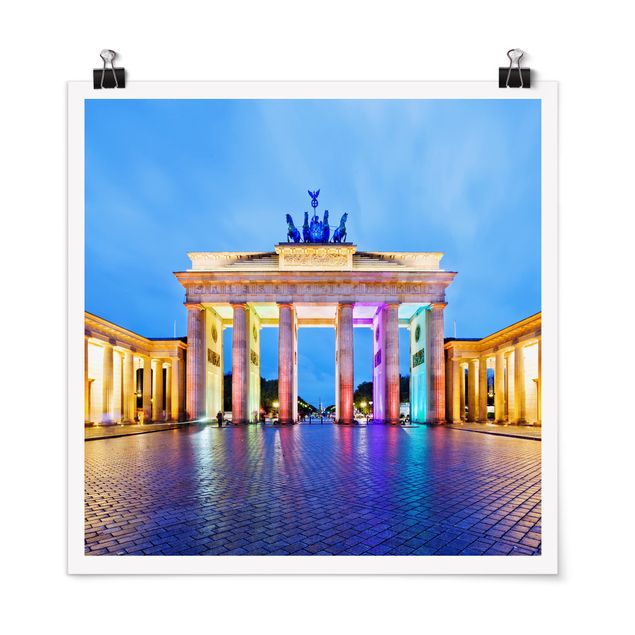Pósters ciudades Illuminated Brandenburg Gate