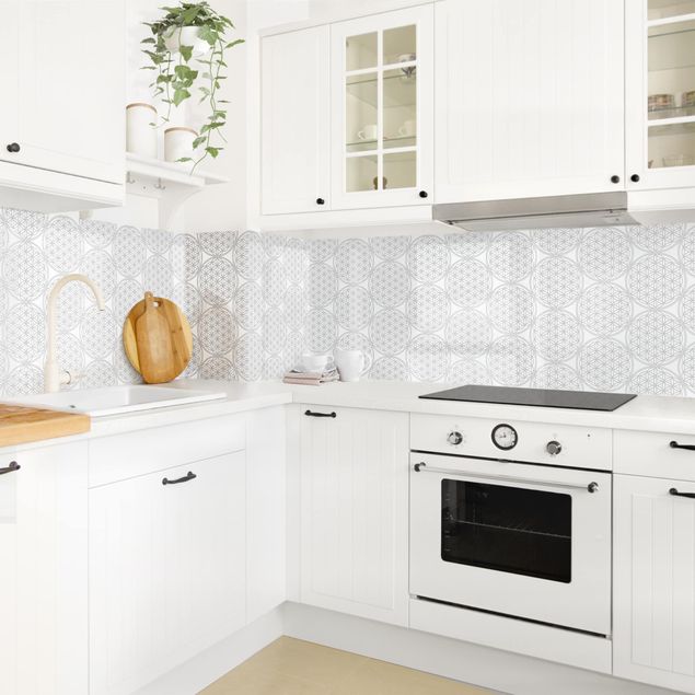 revestimiento pared cocina Flower Of Life Pattern Silver