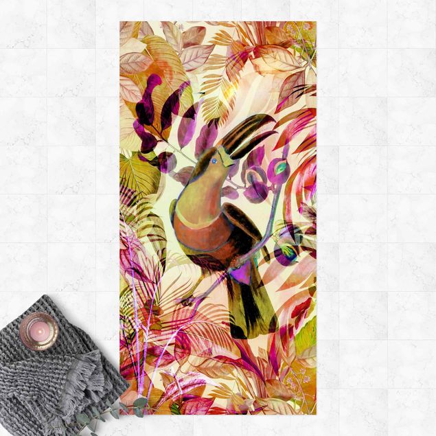 Alfombra exterior Colourful Collage - Toucan
