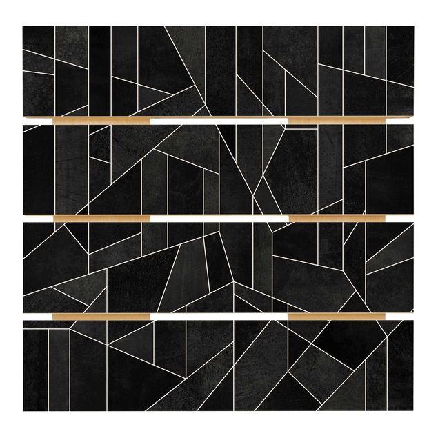 Cuadros de madera Black And White Geometric Watercolour