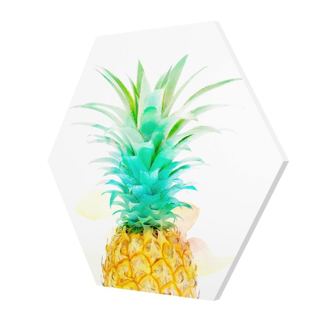cuadro hexagonal Pineapple Watercolour