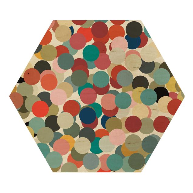 Hexagon Bild Holz - Konfetti