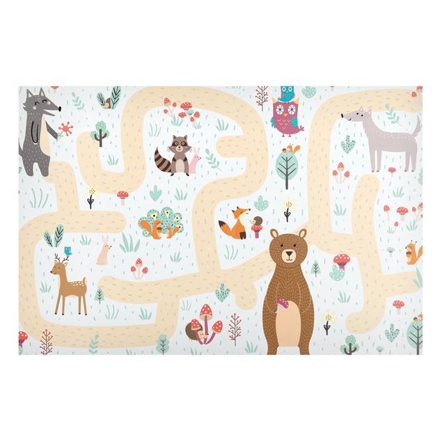 Tableros magnéticos animales Playoom Mat Forest Animals - Friends On A Forest Path