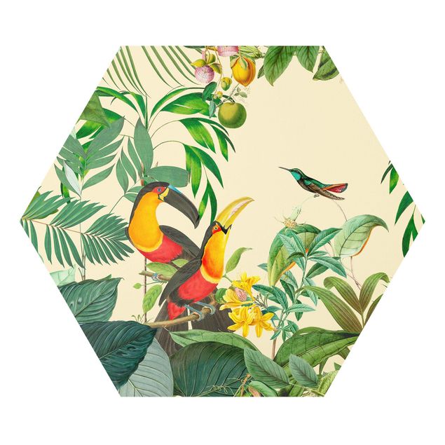 Cuadros famosos Vintage Collage - Birds In The Jungle