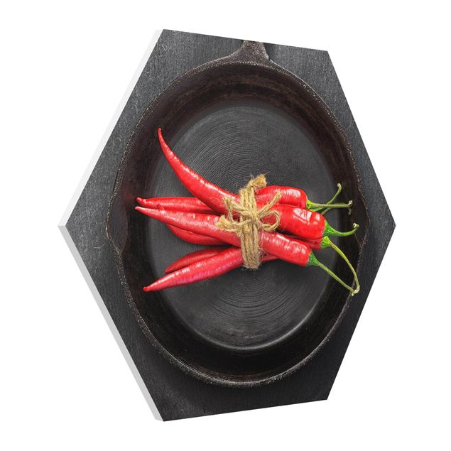 Cuadros modernos y elegantes Red Chili Bundles In Pan On Slate