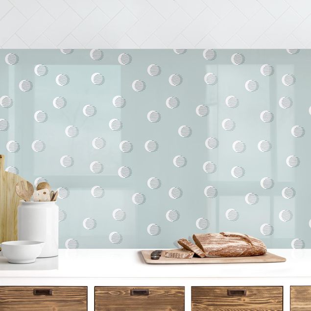 Decoración de cocinas Pattern With Dots And Circles On Bluish Grey II