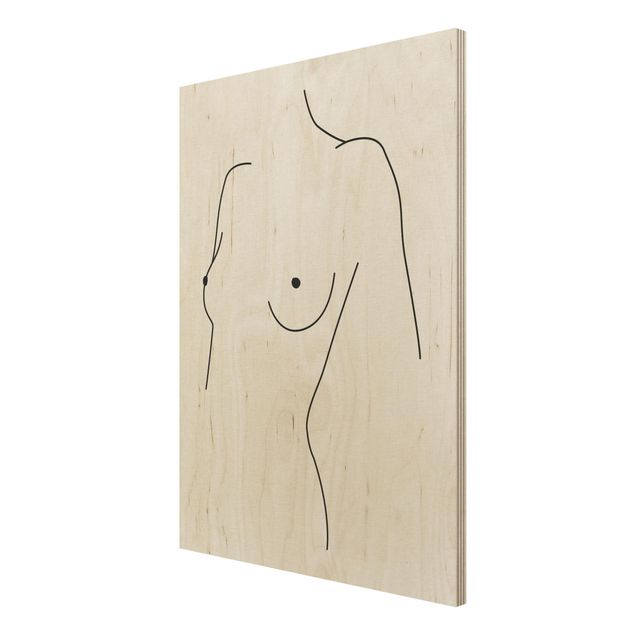 Estilos artísticos Line Art Nude Bust Woman Black And White