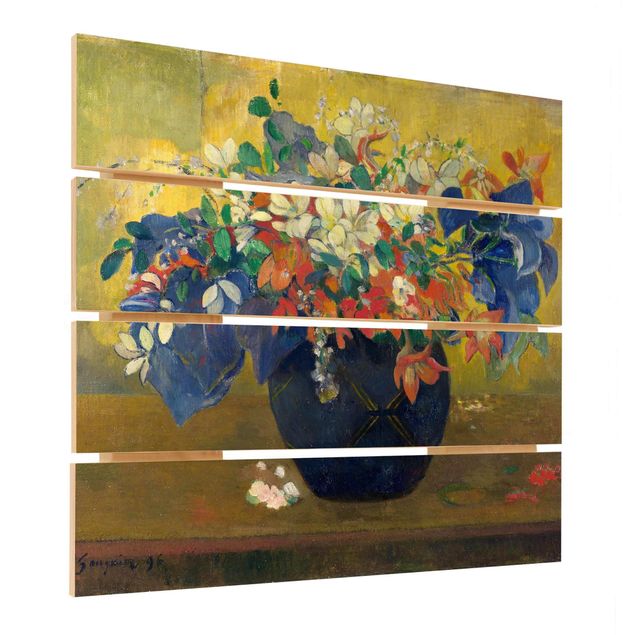 Cuadros de madera flores Paul Gauguin - Flowers in a Vase