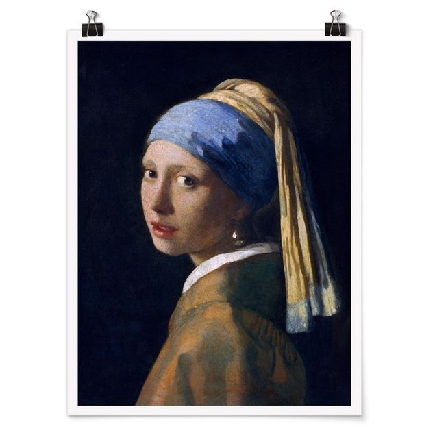 Póster cuadros famosos Jan Vermeer Van Delft - Girl With A Pearl Earring