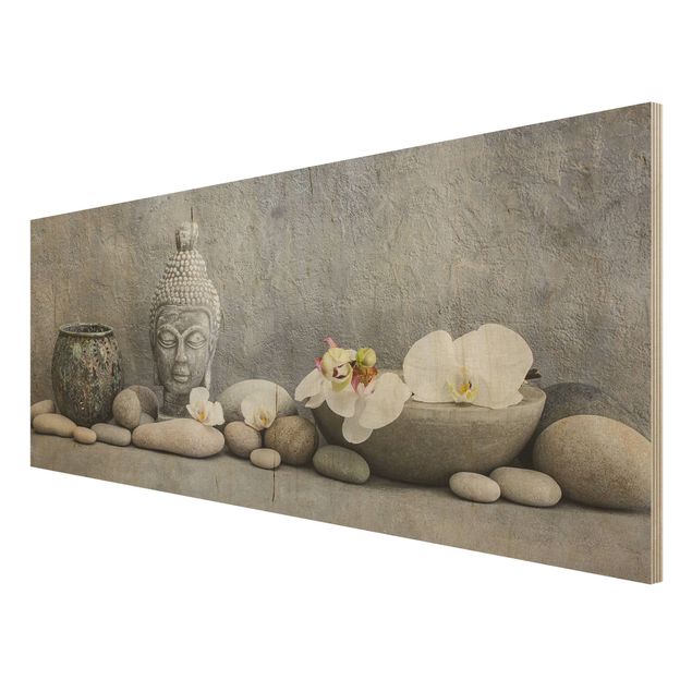 Cuadros Zen Buddha With White Orchids