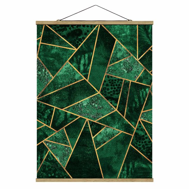 Cuadros abstractos para salón Dark Emerald With Gold