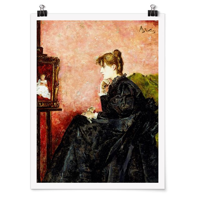 Póster cuadros famosos Alfred Stevens - Lady in Black