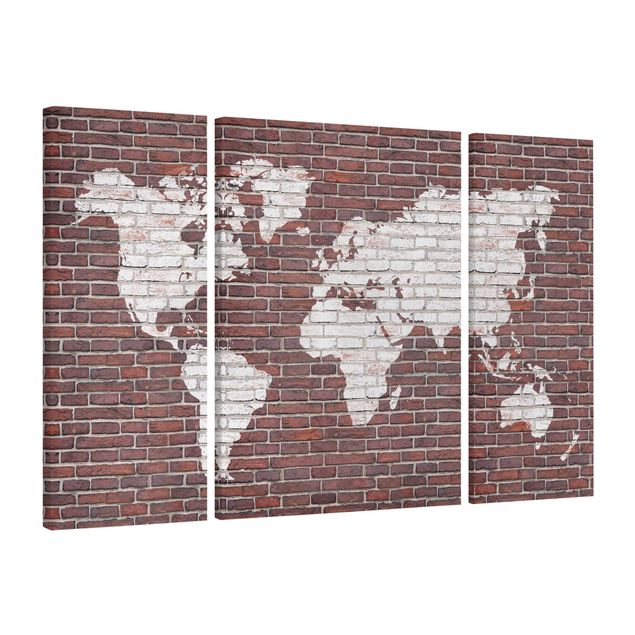 Cuadros 3d Brick World Map