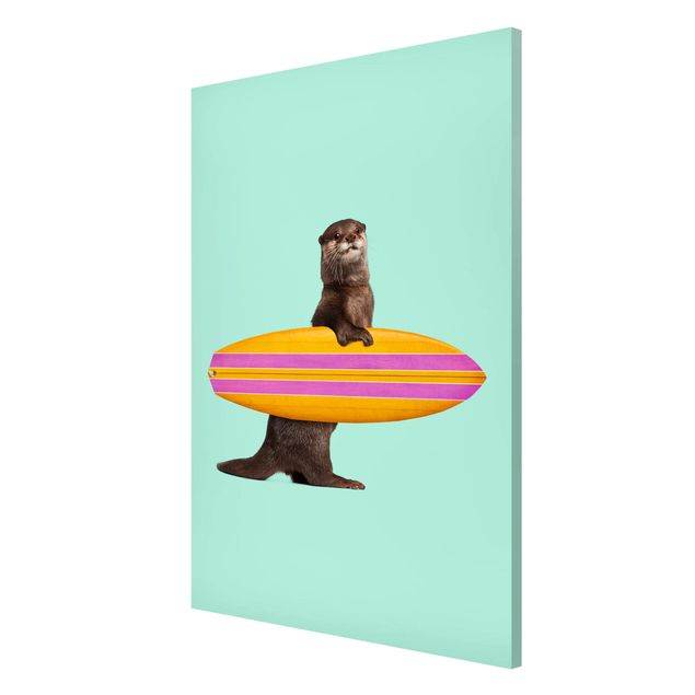 Tableros magnéticos animales Otter With Surfboard