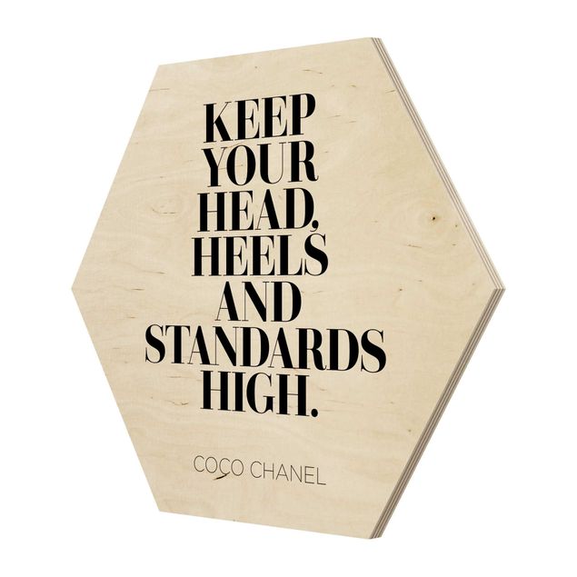 Hexagon Bild Holz - Keep your head high