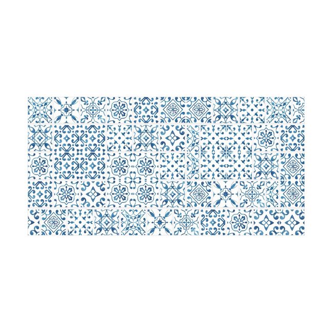 Alfombras modernas Tile Pattern Blue White