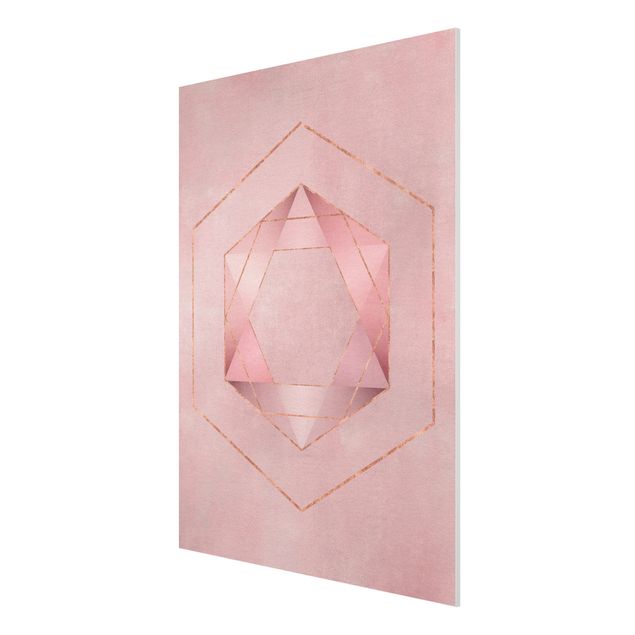 Cuadros zen Geometry In Pink And Gold I