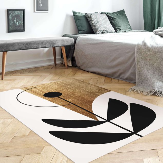 Alfombras modernas Abstract Shapes - Flower Gold