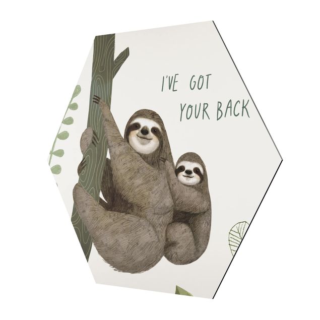cuadros hexagonales Sloth Sayings - Back