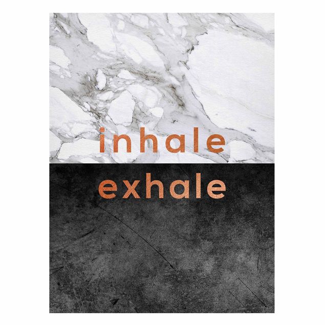 Tableros magnéticos frases Inhale Exhale Copper And Marble
