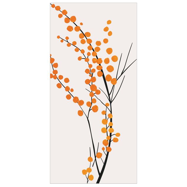 Cortina separadora de ambiente Graphical Plant World - Berries Orange
