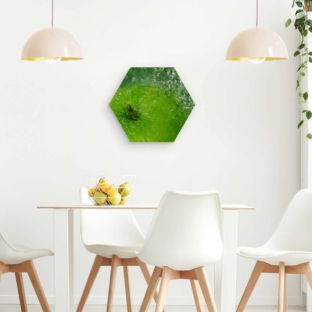 cuadro hexagonal Green Apple