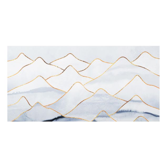 panel-antisalpicaduras-cocina Watercolor Mountains White Gold