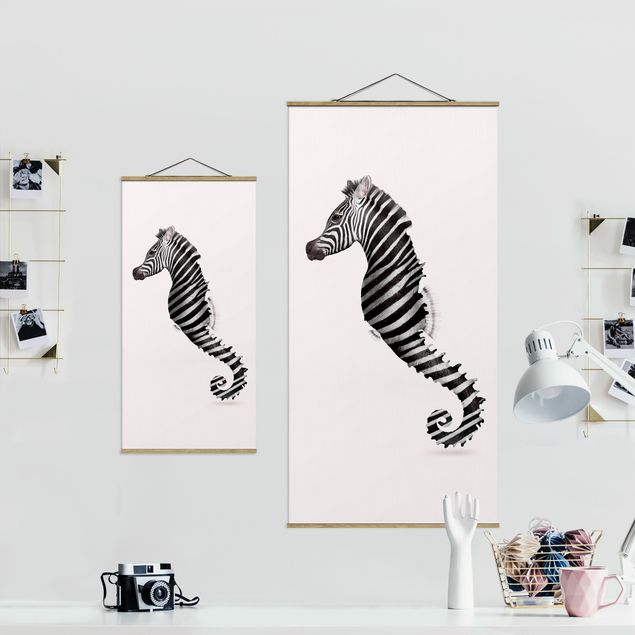 Cuadros modernos y elegantes Seahorse With Zebra Stripes