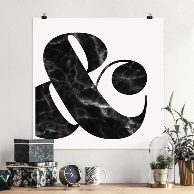 Póster blanco y negro Ampersand Marble