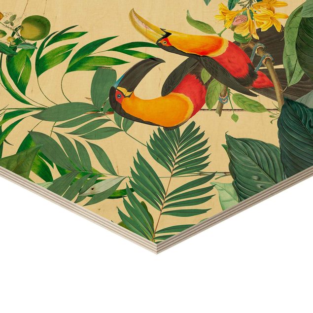 Cuadros decorativos Vintage Collage - Birds In The Jungle