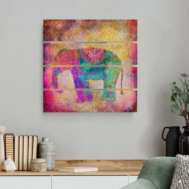 Cuadros Haase Colourful Collage - Indian Elephant