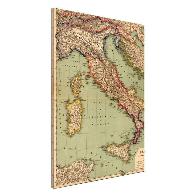 Decoración en la cocina Vintage Map Italy