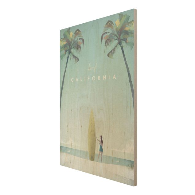 Cuadros de madera playas Travel Poster - California