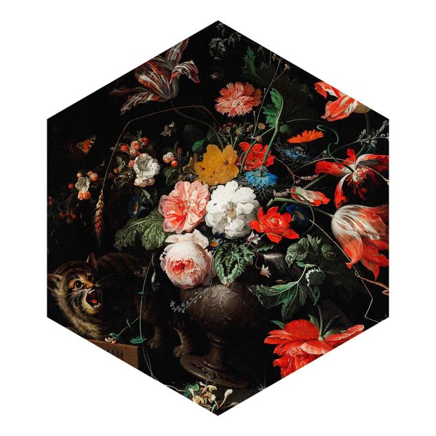Papel de pared Abraham Mignon - The Overturned Bouquet