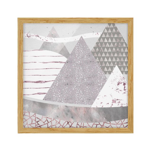 Pósters enmarcados vintage Abstract Mountain Landscape Pastel Pattern
