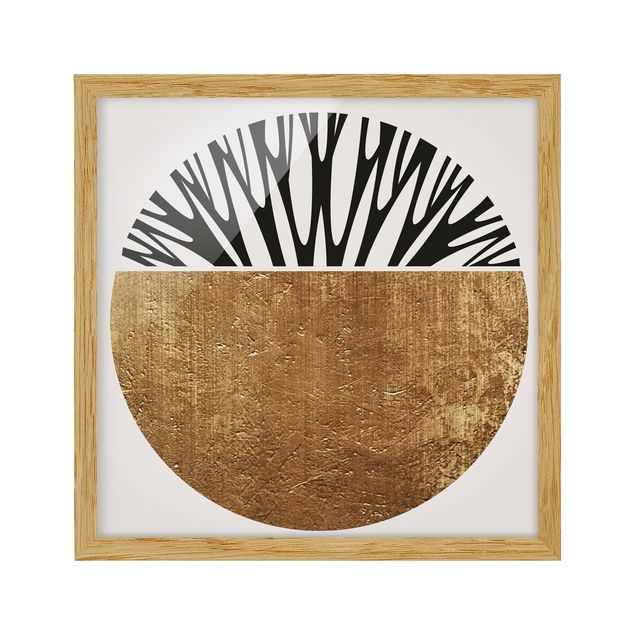 Cuadros abstractos para salón Abstract Shapes - Golden Circle