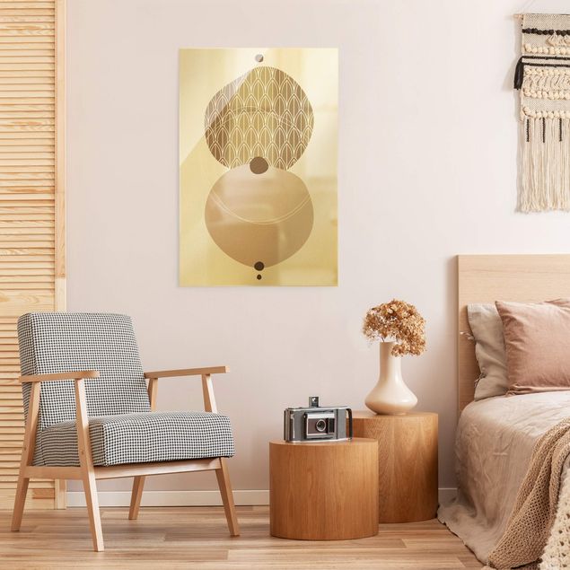 Cuadros de patrones Abstract Shapes - Circles In Beige