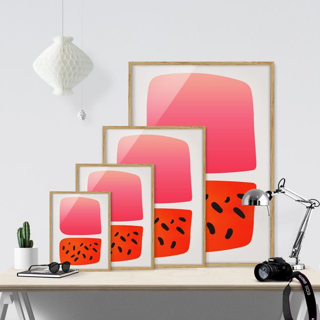 Cuadro rojo Abstract Shapes - Melon And Pink
