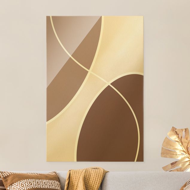 Cuadros de cristal abstractos Abstract Shapes - Light Pink And Beige