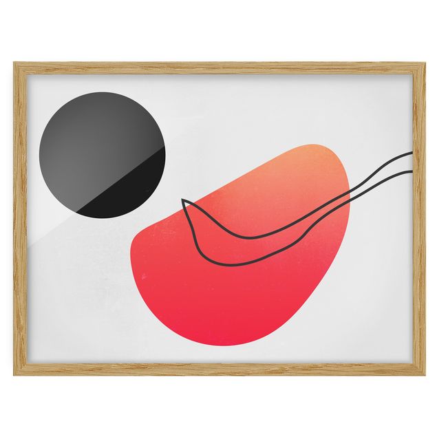 Cuadros abstractos para salón Abstract Shapes - Black Sun