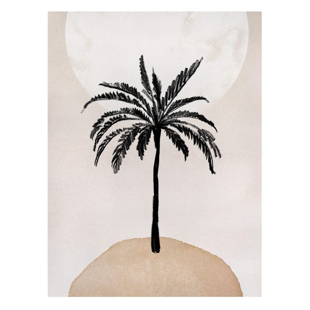 Cuadros de Gal Design Abstract Island Of Palm Trees With Moon
